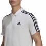 Polo à manches courtes homme Adidas Primeblue 3 Stripes Blanc
