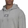 Herren Sweater mit Kapuze Adidas FeelVivid Fleece Drop Grau