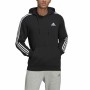 Herren Sweater mit Kapuze Adidas Essentials 3 Stripes Schwarz