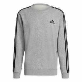 Herren Sweater ohne Kapuze Adidas Essentials French Terry 3 Stripes Grau