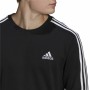 Men’s Sweatshirt without Hood Adidas Essentials 3 Stripes French Terry Black