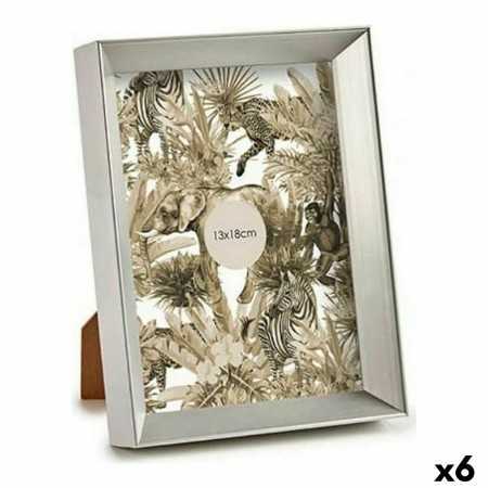 Photo frame Silver Plastic Glass (15,2 x 3,5 x 20,2 cm) (6 Units)