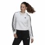 Tröja med huva Dam Adidas Essentials Cropped 3 Stripes Vit