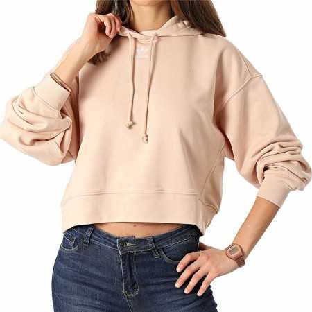 Damen Sweater mit Kapuze Adidas Loungewear Adicolor Lachsfarben