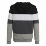 Jungen Sweater mit Kapuze Adidas Colorblock Fleece Schwarz Grau