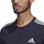 T-Shirt Essentials 3 bandas Adidas Legend Ink Blau