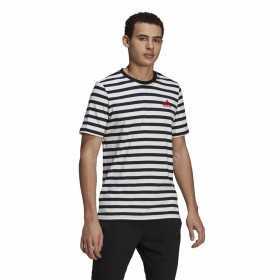 T-shirt Essentials Stripey Adidas Embroidered Logo Svart