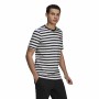 T-Shirt Essentials Stripey Adidas Embroidered Logo Schwarz