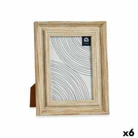 Photo frame Crystal Golden Wood Brown Plastic (19 x 2 x 24 cm) (6 Units)