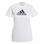 Women’s Short Sleeve T-Shirt Adidas Primeblue D2M Logo Sport White