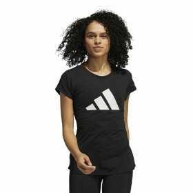 T-shirt med kortärm Dam Adidas Training 3 Bandas Svart