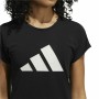 Women’s Short Sleeve T-Shirt Adidas Training 3 Bandas Black