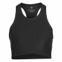 Sporttop für Frauen Adidas Studio Wrapeed Rib Schwarz