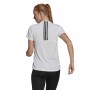 Women’s Short Sleeve T-Shirt Adidas Aeroready D2M 3 Stripes White