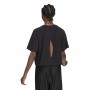 T-shirt med kortärm Dam Adidas Aeroready Wrap-Back Svart