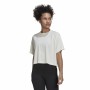 T-shirt à manches courtes femme Adidas Aeroready Wrap-Back Blanc