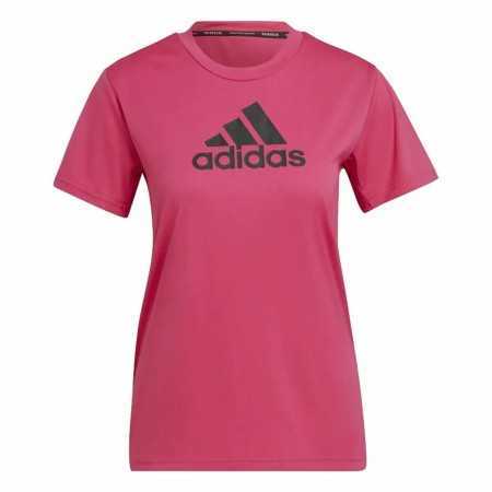 Damen Kurzarm-T-Shirt Adidas Designed 2 Move Logo Pink