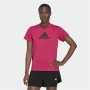 Damen Kurzarm-T-Shirt Adidas Designed 2 Move Logo Pink