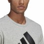 Herren Sweater ohne Kapuze Adidas Essential Big Logo Grau