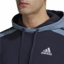 Sweat à capuche homme Adidas Mélange French Terry Bleu foncé