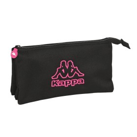 Triple Carry-all Kappa Black and pink Black (22 x 12 x 3 cm)