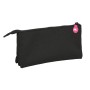Tredubbel Carry-all Kappa Black and pink Svart (22 x 12 x 3 cm)