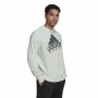 Unisex Sweatshirt without Hood Adidas Essentials Brand Love Turquoise