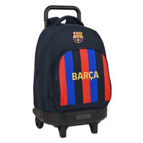 Schulrucksack mit Rädern F.C. Barcelona Granatrot Marineblau (33 x 45 x 22 cm)