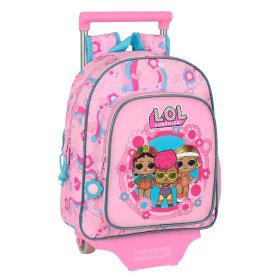 School Rucksack with Wheels LOL Surprise! Glow girl Pink 28 x 34 x 10 cm