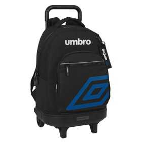 School Rucksack with Wheels Umbro Flash Black (33 x 45 x 22 cm)