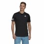 Men’s Short Sleeve T-Shirt Adidas Club Tennis 3 Stripes Black