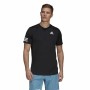 T-shirt med kortärm Herr Adidas Club Tennis 3 Stripes Svart