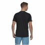 T-shirt med kortärm Herr Adidas Club Tennis 3 Stripes Svart