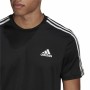 Herren Kurzarm-T-Shirt Adidas Aeroready D2M Sport Schwarz