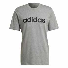 Herren Kurzarm-T-Shirt Adidas Embroidered Linear Logo Grau Herren