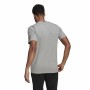 Men’s Short Sleeve T-Shirt Adidas Embroidered Linear Logo Grey Men