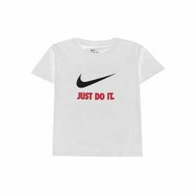 Barn T-shirt med kortärm Nike Swoosh Just Do It Vit
