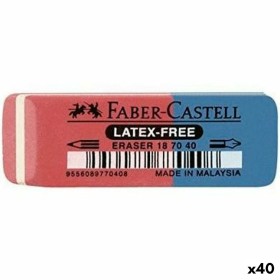 Suddgummi Faber-Castell Röd Blå (40 antal)
