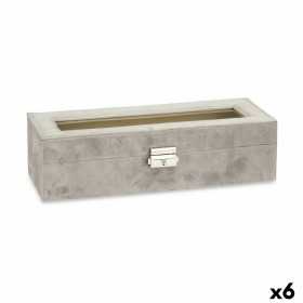 Box för klockor Grå Metall (30,5 x 8,5 x 11,5 cm) (6 antal)