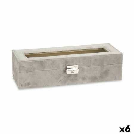 Box för klockor Grå Metall (30,5 x 8,5 x 11,5 cm) (6 antal)