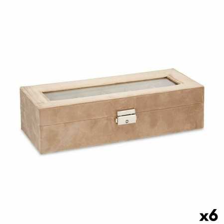 Box for watches Metal Brown (30,5 x 8,5 x 11,5 cm) (6 Units)