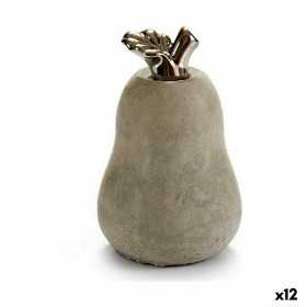 Decorative Figure Grey Cement Pear (8 x 13 x 8 cm) (12 Units)