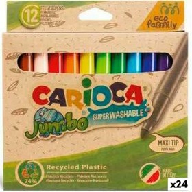Set of Felt Tip Pens Carioca Jumbo Eco Family Multicolour 24 Pieces (24 Units)