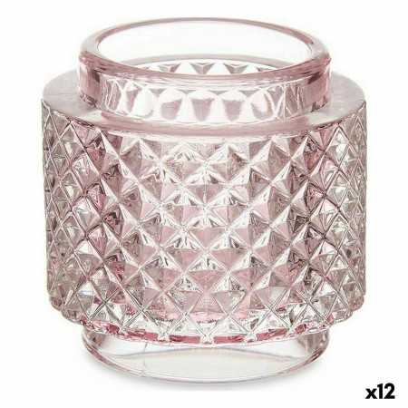 Ljusstakar Rosa Glas (9 x 8,8 x 9 cm) (12 antal)