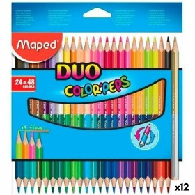 Färgpennor Maped Duo Color' Peps Multicolour 24 Delar Dubbel ände (12 antal)