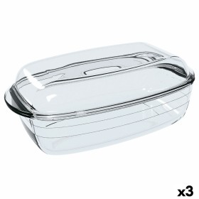 Servingsfat Ô Cuisine Rektangulär Med lock 1,6 L 2,9 L Transparent Glas (3 antal)