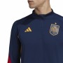 Men’s Sweatshirt without Hood Adidas España Navy Blue