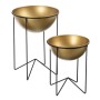 Set of Planters Black Golden Metal 25 x 25 x 35 cm (2 Units)