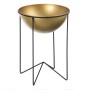 Set of Planters Black Golden Metal 25 x 25 x 35 cm (2 Units)