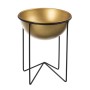 Set of Planters Black Golden Metal 25 x 25 x 35 cm (2 Units)